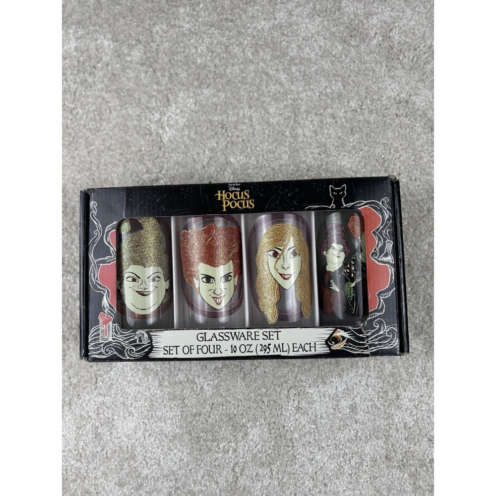 Disney Hocus Pocus Sanderson Sisters 10 Ounce Tumbler Glass Set Of 4